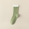 Girls Autumn and Winter Sweet Collision Color Boneless Anti Padding Solid Color Tube Cotton Socks