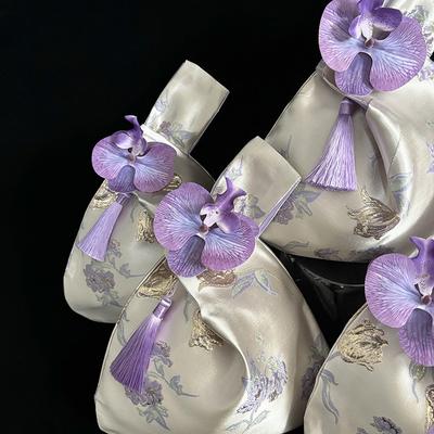 New Chinese Style, Tulip Gift Bag, Gold Wire Jacquard Handbag, Wedding Souvenir, Wrist Bag, Party Gift Bag, Commercial