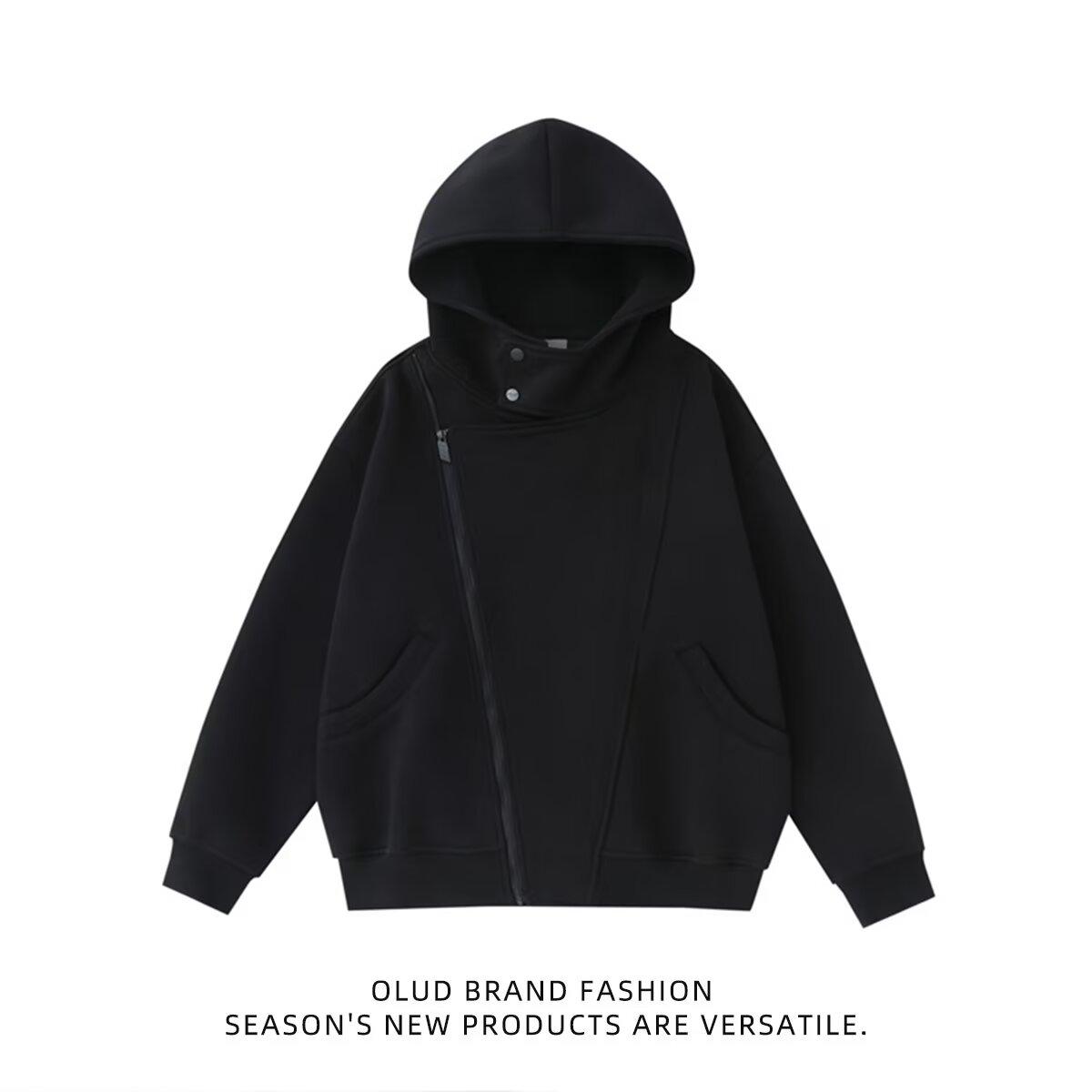 

Мужская толстовка с капюшоном, свободная посадка, мужская куртка, весна-осень 2025, новый американский стиль, топ для мужчин, размер L XL чёрный