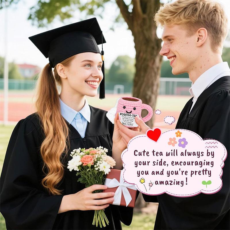 Emotional Support Crochet Animal Positive Knitted Doll Bookshelf Decor Positive Gifts Crochet Toys Handmade Knitted Animal