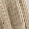 Knitted women's suit, Autumn new cardigan sweater+vest+skirt three piece set