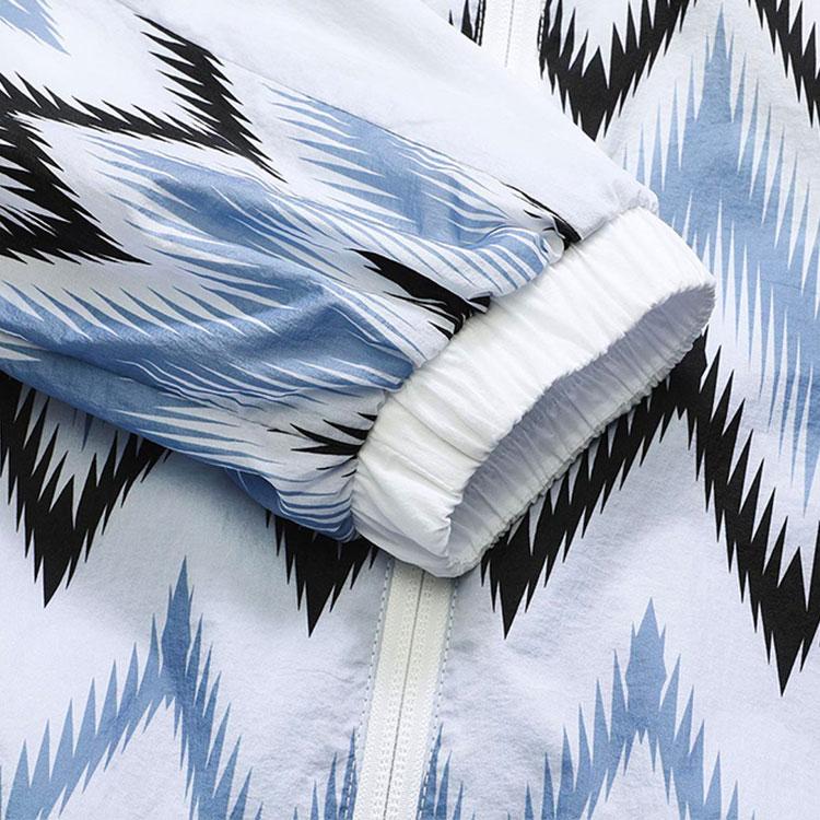 Fila Fusion Легкая тканая ретро спортивная куртка с воротником-стойкой, геометрическим узором и логотипом, мужская куртка, синяя T11M235701F-BU