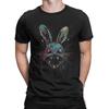 Crazy Rabbit T-Shirts Paint Horror Halloween Men Crew Neck Cotton T Shirts Weird Funny Short Sleeve Tee Plus Size