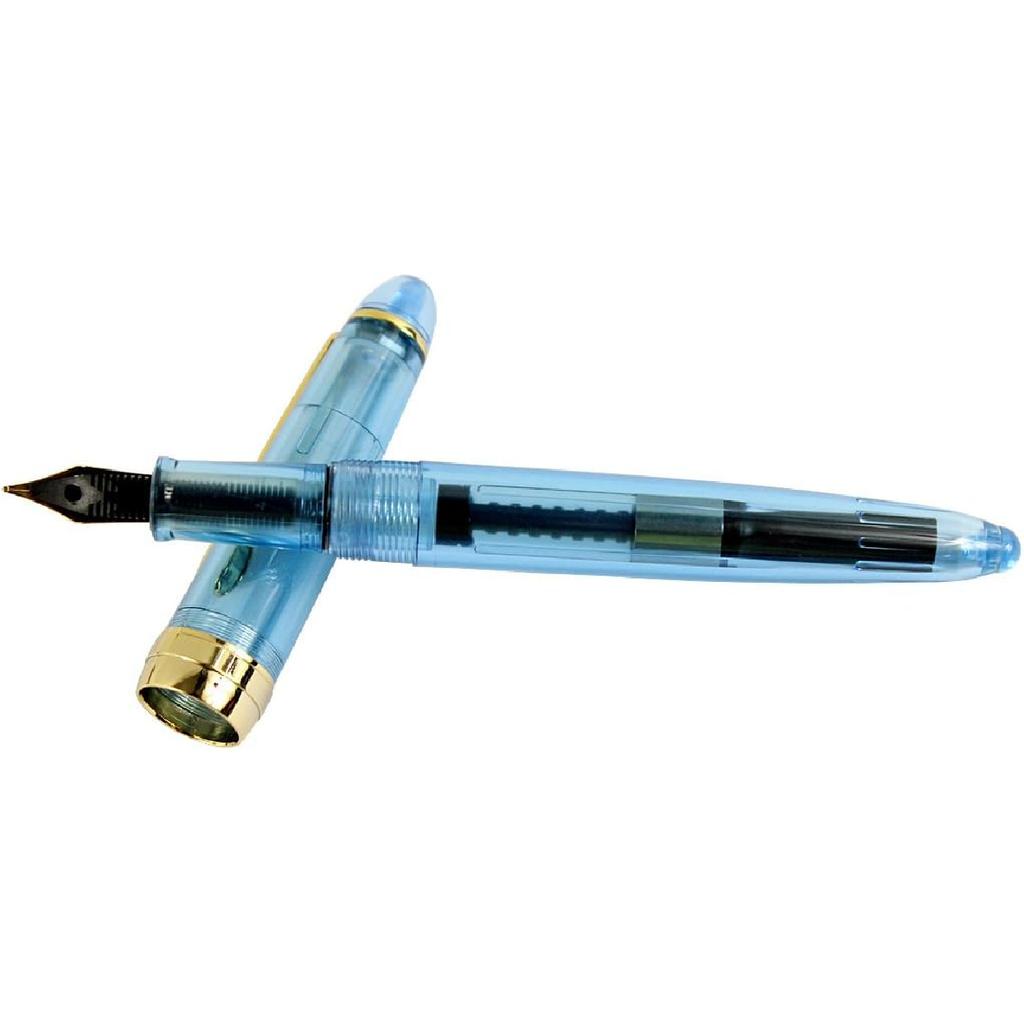 Gullor Jinhao 992 Plastic Fountain Pen Golden Clip, Transparent, 6 Colors, 6PCS