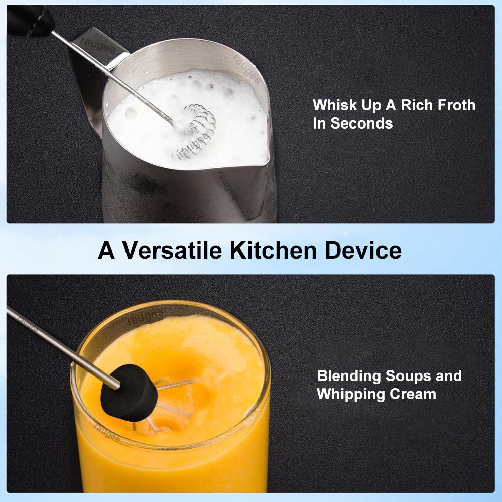Wireless Milk Frother Electric Handheld Egg Blender 2 in 1 Coffee Maker Whisk Mixer With Holder Milk Frother For Coffee