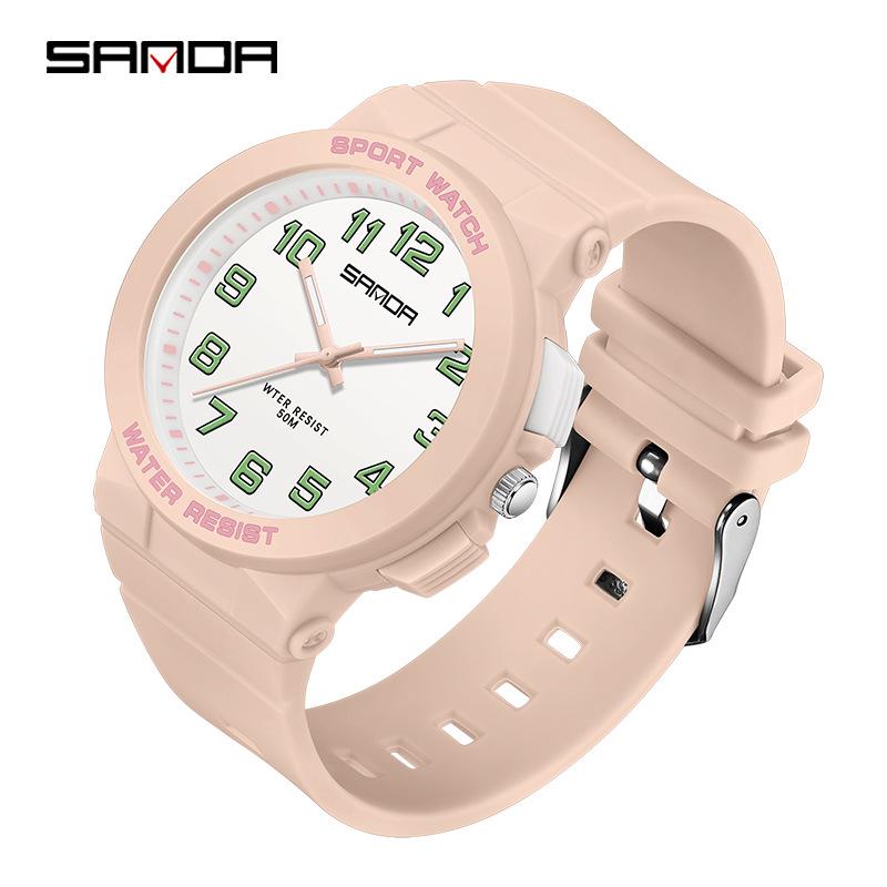 Sanda Quartz Silent Exam Watch: Simple, Luminous, Waterproof Wristwatch for Junior & Senior High School Students, Men & Women