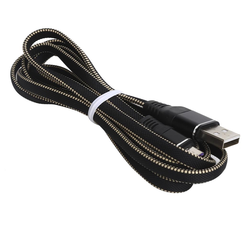 Micro USB Charger Cable Lengthen Nylon Braided Fast Charging Cord for Android Mobile PhonesBlack