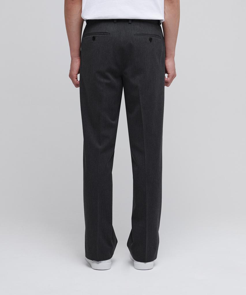 MUSINSA STANDARD Semi-Wide Slit Hidden Banding Slacks [Charcoal Gray]