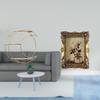 Modern Multifunctional Wall Mounted Shelf with Ornate Vintage Resin Photo Frame for Collectibles