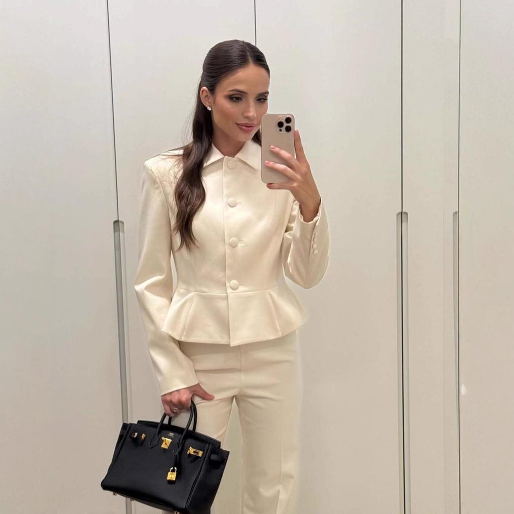 Casual Workplace Elegant Shirt Collar Button Shirt for White-collar Women, 2025 Autumn New Cross-border European and American Goddess Set