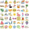 10/30/50PCS Pink Happy Summer PVC Sticky Sticker Aesthetic DIY Decoration Scrapbooking Children's School Supplies