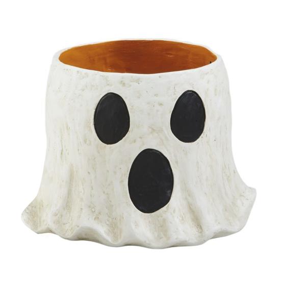 Ghost Bucket Halloween Decoration Large Capacity Indoor Outdoor Ghost Planter Vase Decor with Cute Design Candy Bucket