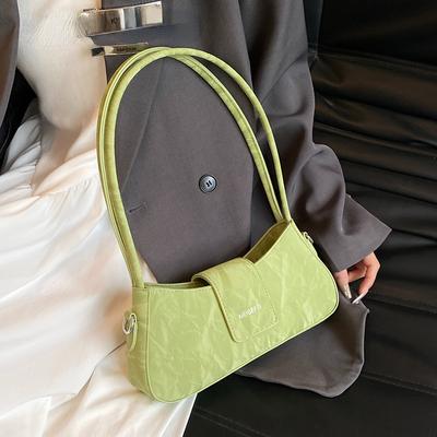 Green Small Cute PU Leather Shoulder Bag Lady Handbags and Purses Women 2024 Summer Korean Fashion Solid Color Crossbody Bag