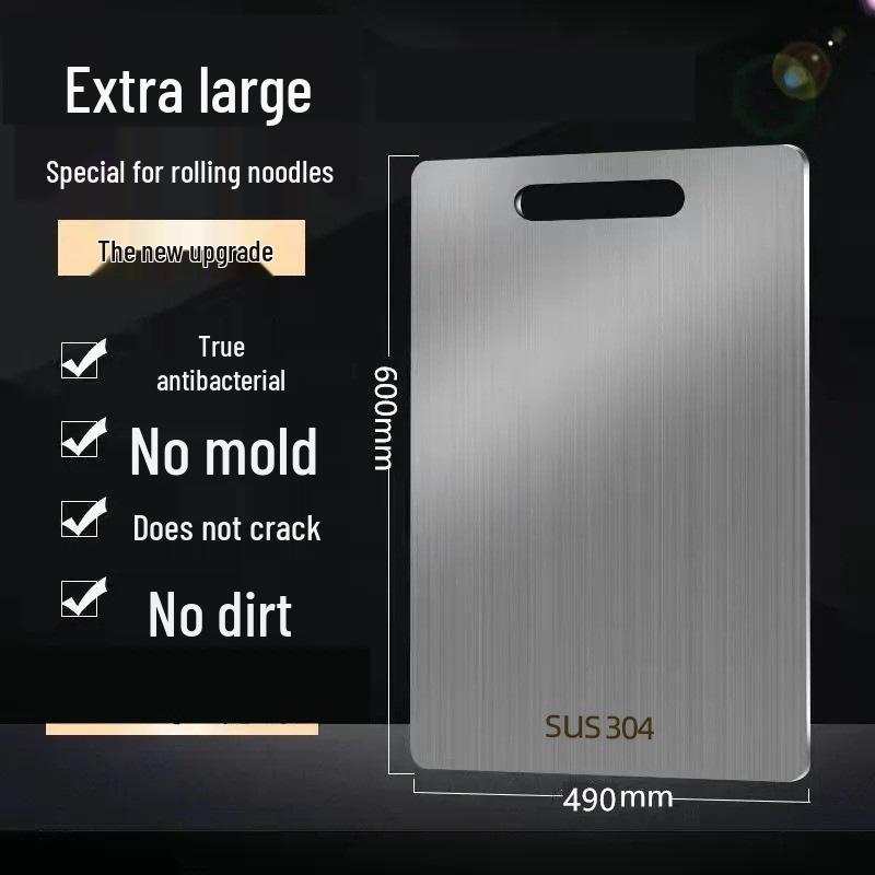 Tabla de Cortar Antibacteriana de Acero Inoxidable de Grado Alimenticio - Resistente y Antimoho, Ideal para Cocina y Preparación de Masa