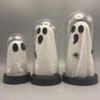 Light Up Ghost Halloween Decoration Glowing Ghost Glass Cover Spooky Halloween Ghost Decoration Glass Dome for Home Party