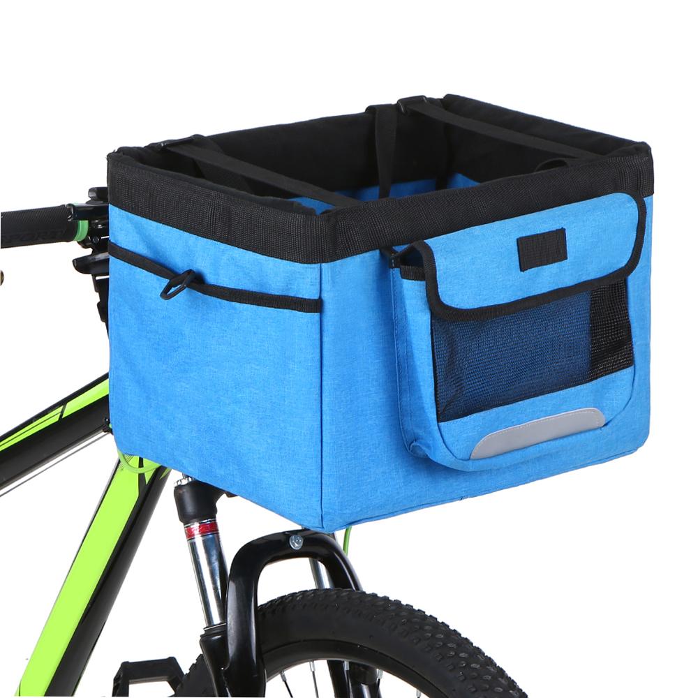 Foldable Front Basket Removable Bike Pet Basket Pet Dog Cat Carrier Camping Bag