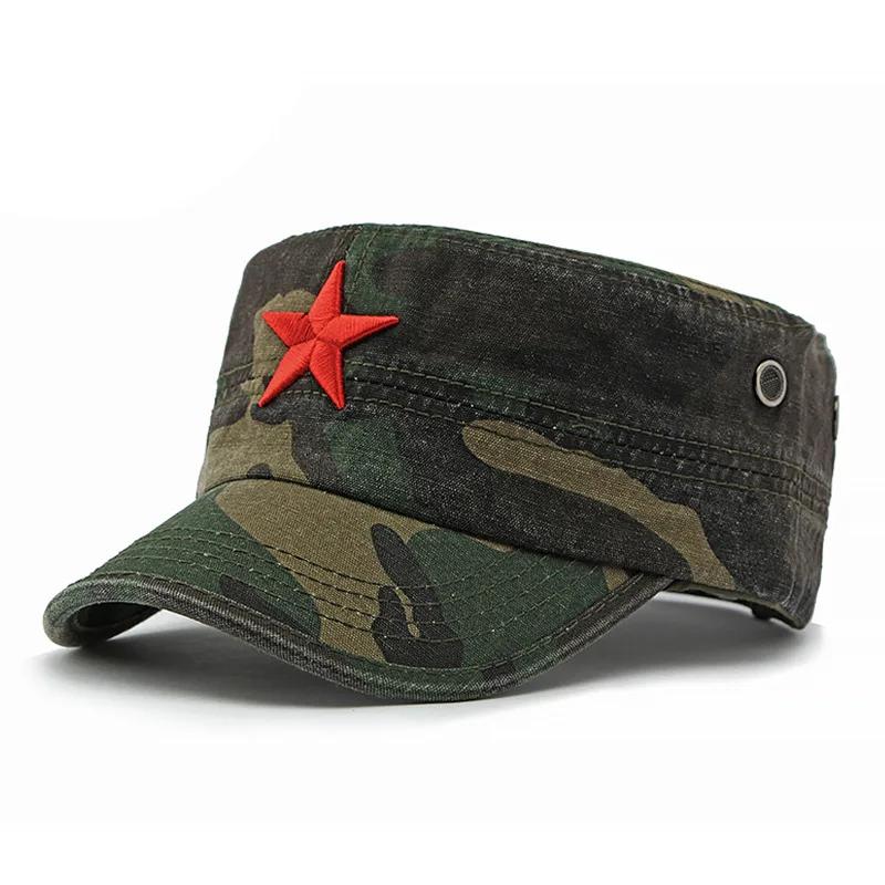 Herren Wassergewaschener Altmodischer Jeansstoff Atmungsaktiver Militärhut Outdoor Sonnenschutz Flacher Oberhut Damen Lässige Schirmmütze