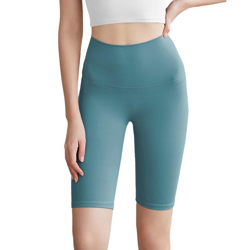 Women's High-Waist Nude Yoga Shorts - Quick-Dry, Hip-Lifting, Pilates & Cycling Leggings