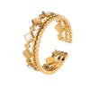 Simple Temperament Diamond-shaped Opening Adjustable Titanium Steel Ring Women's Versatile Light Luxury Trendy Accessory