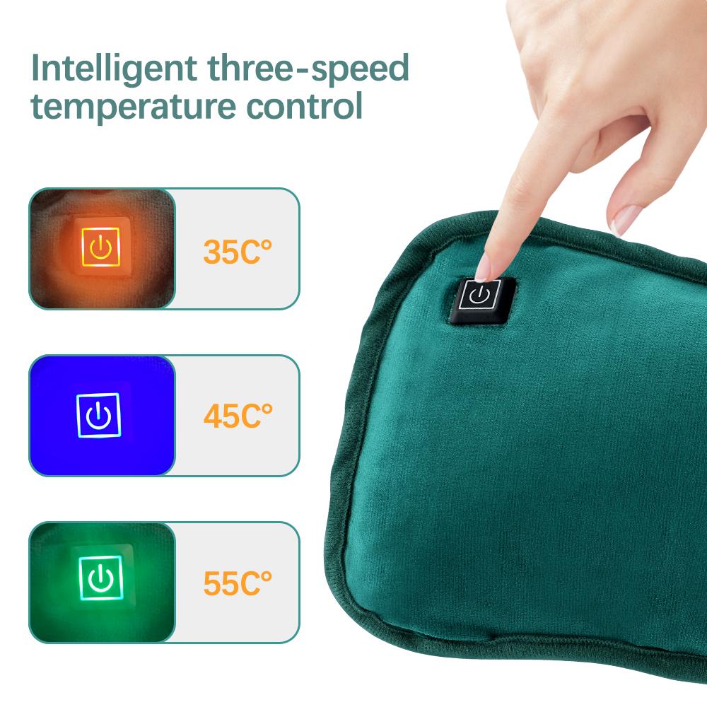Hand Warmer 1 Min Heating Electric Heater Graphene Heating Flannel Bag Winter Feet Belly Portable Foldable Office Home USB