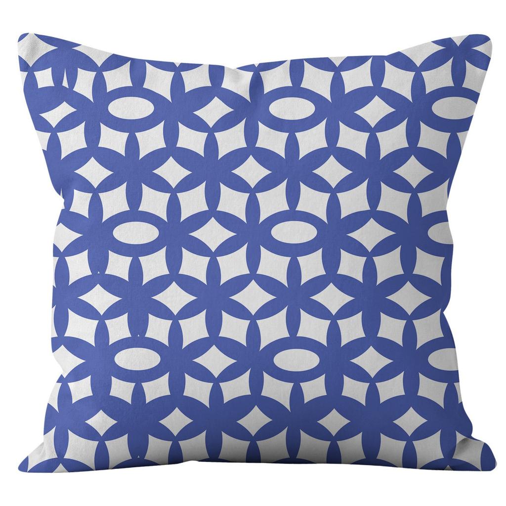 Nordic Style Blue and White Geometric High-end Pattern Pillow Cover Simple and Fashionable Home Sofa Cushion Cover Pillow Cover