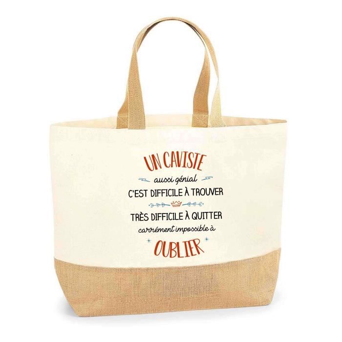 Sac Jute Un Caviste aussi génial Cabas de Plage Homme Métier