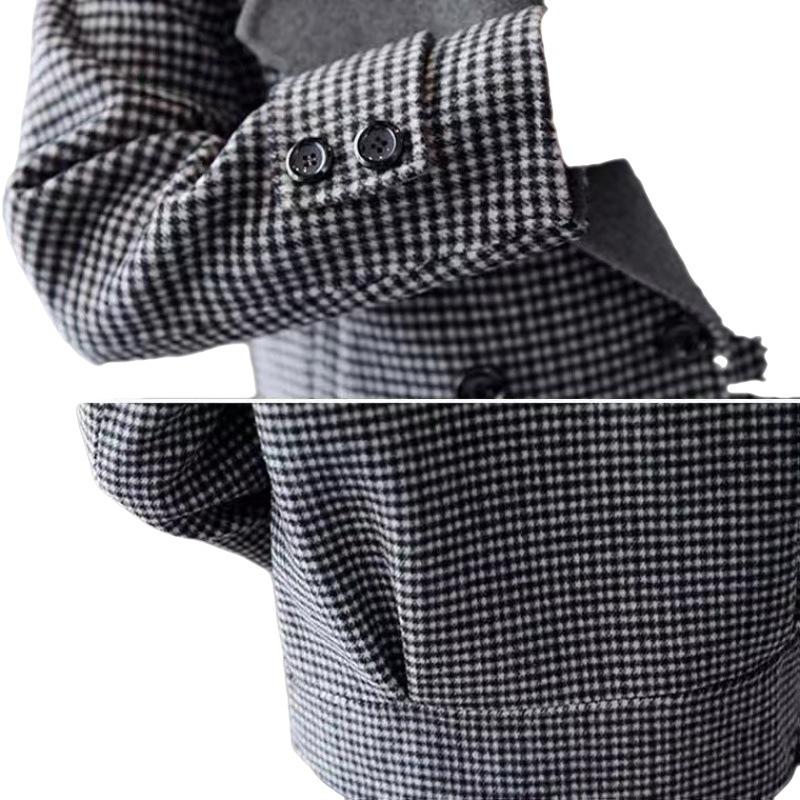 Palton Scurt Plaid pentru Femei Toamnă și Iarnă Temperament Coreean Joker Palton de Lână