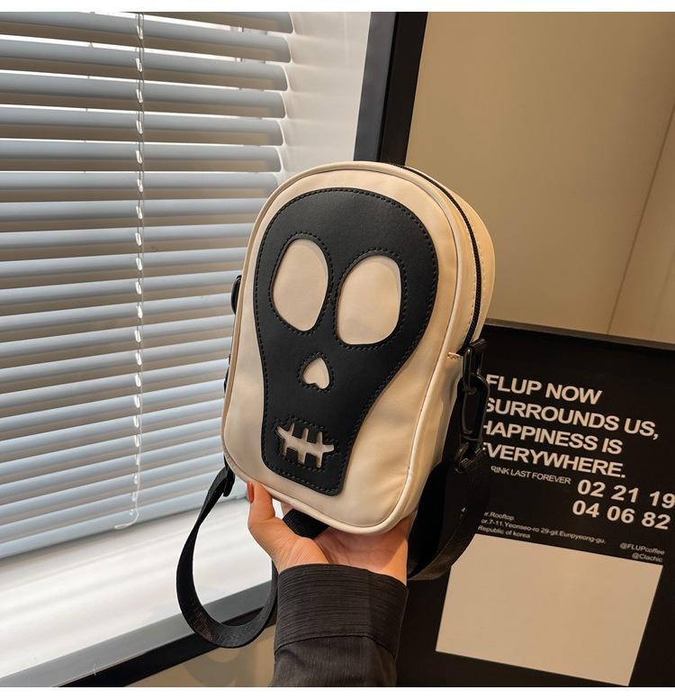 

Сумка через плече жіноча особистість смішна сумка з черепом Хеллоуїн сумка-мессенджер з привидом PU студентська мода мобільний телефон невелика сумка