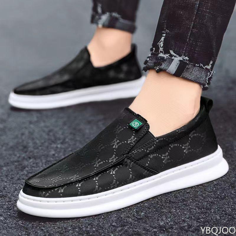 Новые мужские парусиновые слипоны Дышащие нескользящие кеды Модные удобные мужские туфли-бобы Повседневные легкие слипоны Homme 44 чёрный