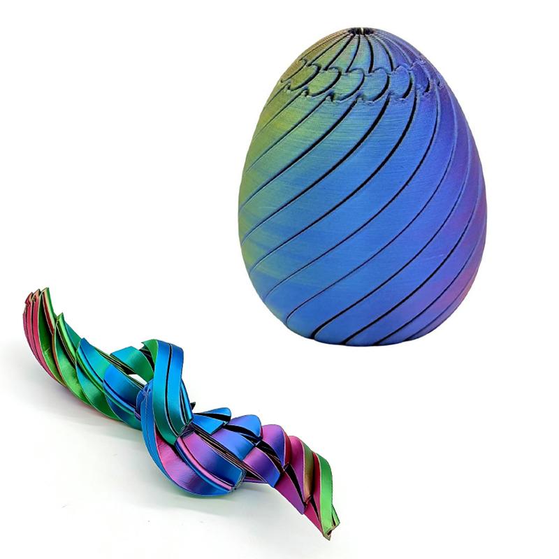 3D Printed Slippery Egg Fidget Toy-Easter Twist Egg Stress Relief Toy For Children Stress Relief Deformation Ball Birthday Gift