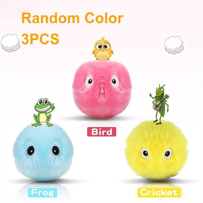 Automatic Cat Toy with Random Barking Sounds Interactive Plush Ball for Boredom Relief & Exercise Electric Pet Teaser Gift