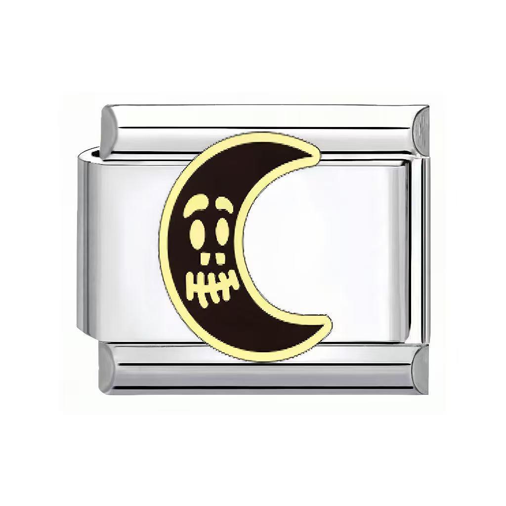 Unisex Gothic Modular Halloween Bracelet - Italian Spliced Titanium Steel Design