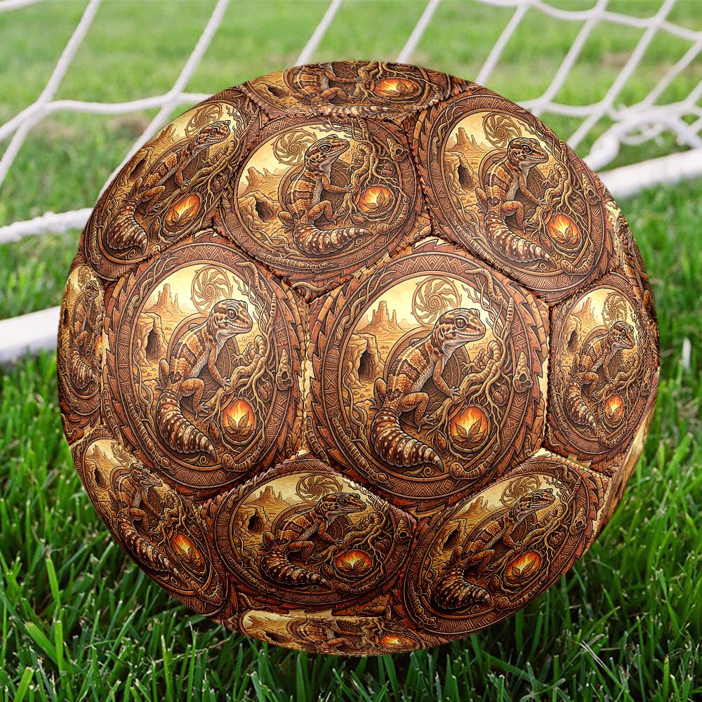 Desert Lizard Mythology Round Football Size 5 Adult Ball Suitable for Training Matches and Outdoor Team.