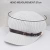 Trendy Hollow Breathable Leather Buckle Octagonal Hat Classic Woven Straw Hat Casual Versatile Literary Sunshade Painter Hats