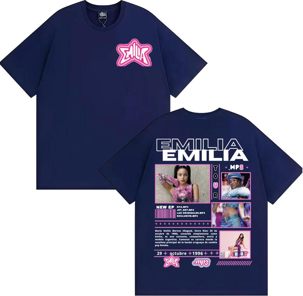 Singer Emilia Mernes MP3 Tour 2025 Graphic T Shirt Men Women Fashion Aesthetic High Street T-shirts Casual O-Neck Cotton T-shirt