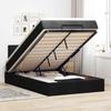 Exclusive House - Ottoman Bed with Mattress and LED Black 120x190 Cm Fabric