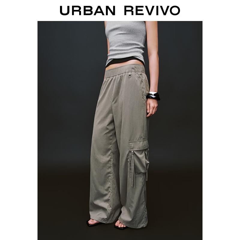 UR Women's Multi-Pocket High-Waist Wide-Leg Workwear Trousers