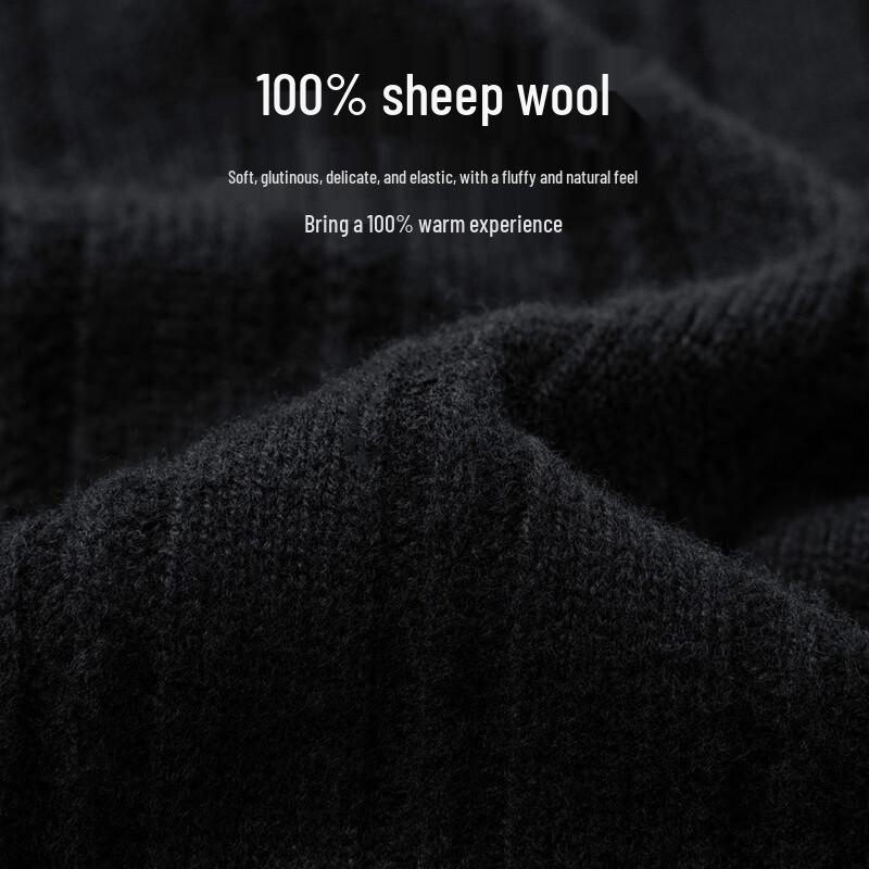 Men's 100% Merino Wool Heavyweight Stand Collar Cardigan Sweater