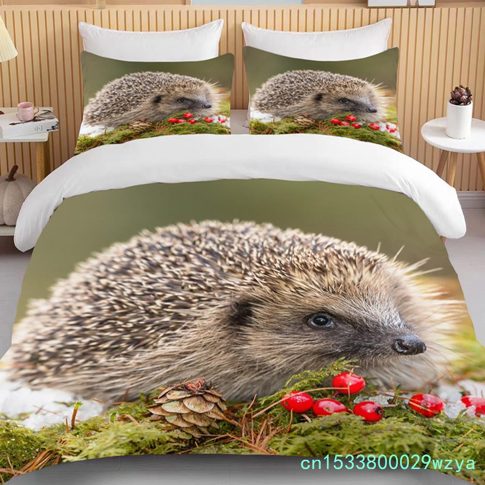Animal Fofo Conjunto de Cama de Ouriço Queen Fofo Roupas Edredom/Capas de Edredom e Fronha Para Adultos Crianças Capa de Colcha