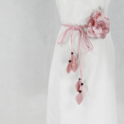 Zarte Blumendekore Taillengürtel Damen Elastischer Gürtel Geflochtener Gürtel Schmaler Bund Bunter Knoten Vintage Böhmisch
