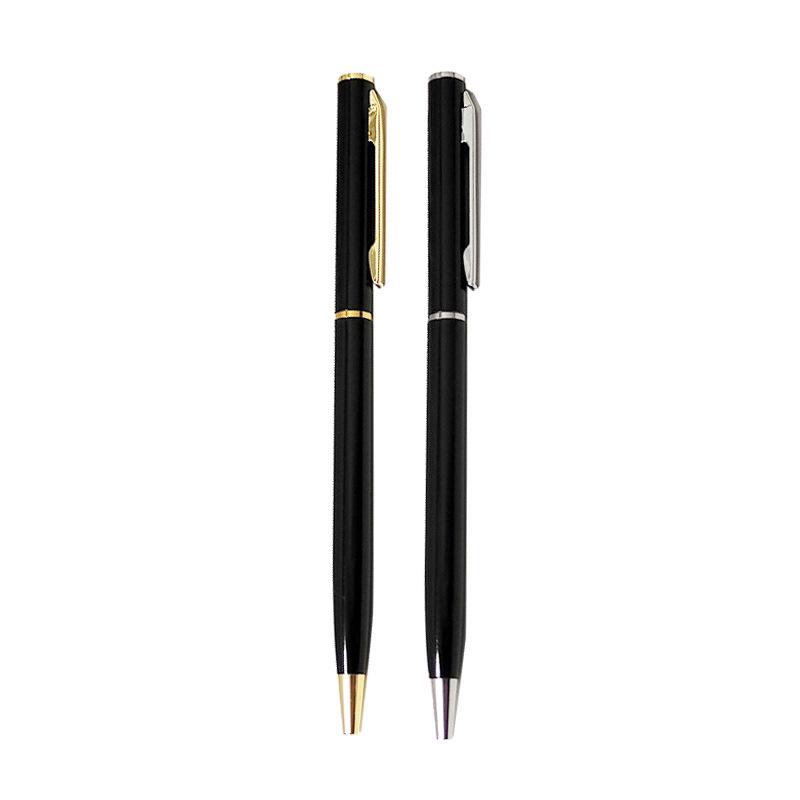 Slender Stylish Twist-Action Business Ballpoint Pen - Customizable Metal, Black, Ideal for Promotional Campaigns