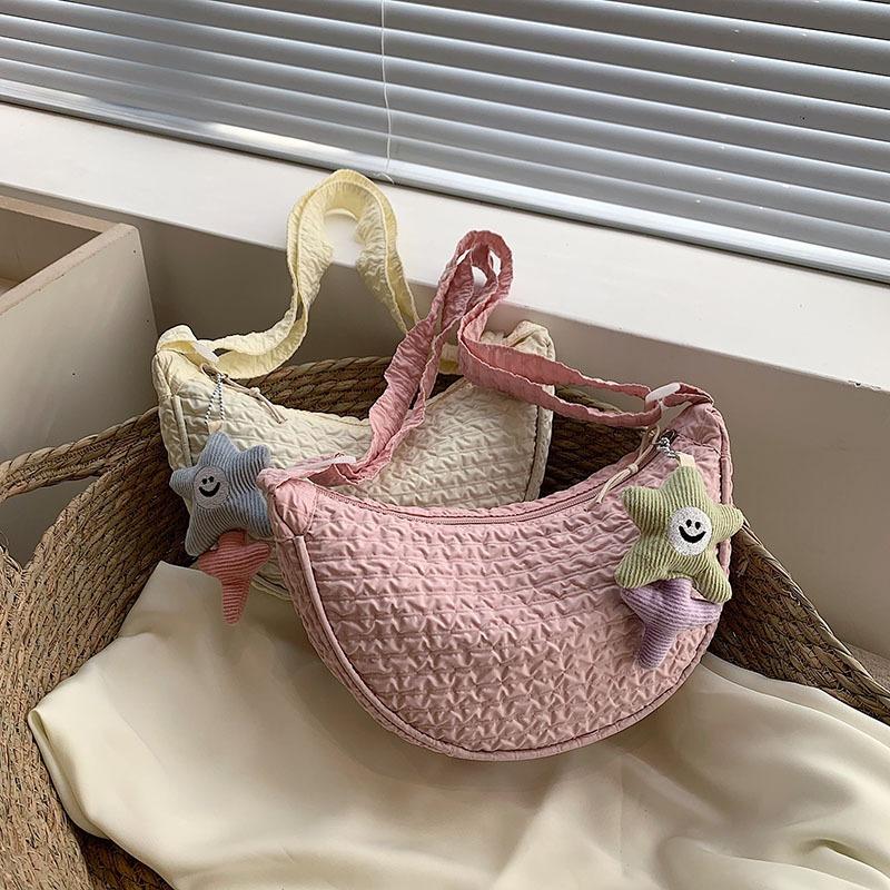 New Sweet and Cute Canvas Bag Trendy Simple Dumpling Bag Student Bag Versatile Bag