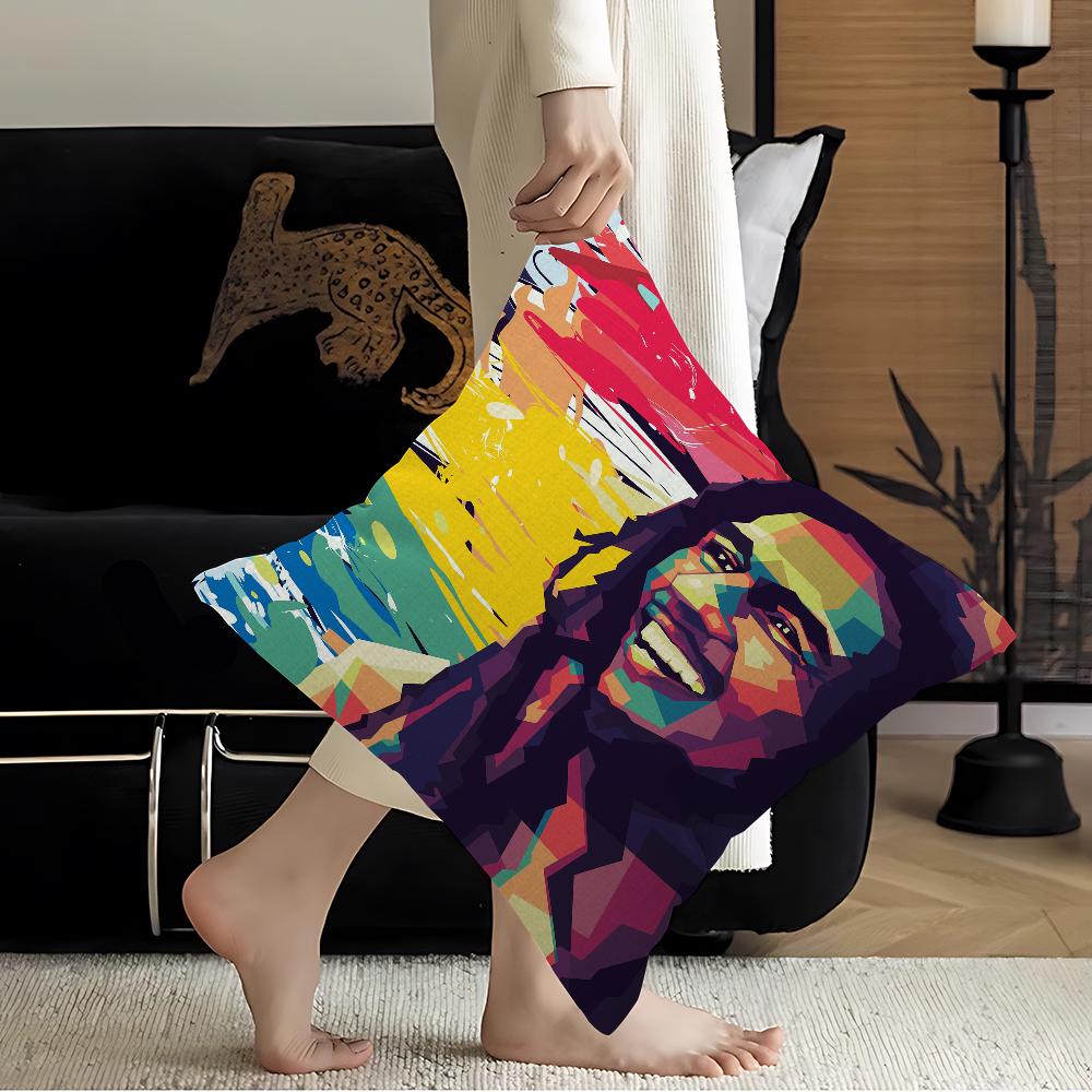 Keep Calm And Smoke Weed Bob Marley Cushion Cover Car Throw Pillow Case For Sofa Car Christmas Gift 40x40cm 45x45cm