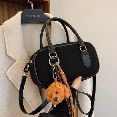Nischen Wildleder Tasche Damen Saison Retro Vielseitige Umhängetasche Tragbare Bowlingtasche