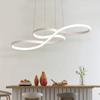 Modern LED Chandelier, Nordic Pendant Light with Golden Decor, Black White Minimalist Lighting for Living Room Dining Room