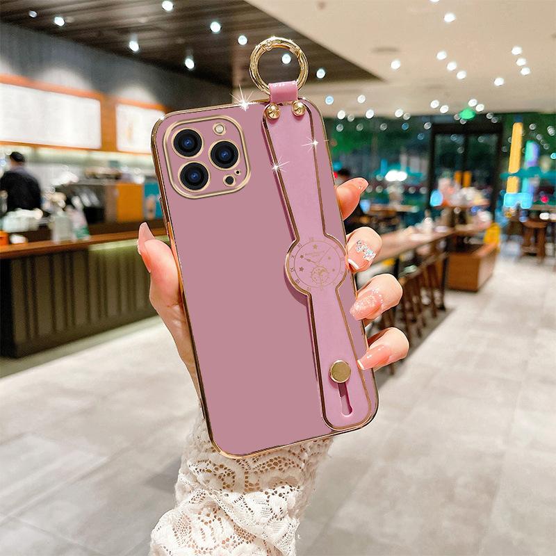 

Подходит для чехла для мобильного телефона iPhone14 с гальванизированным браслетом-подставкой 15Promax Apple 15 Защитный чехол 13 iPhone 11Promax