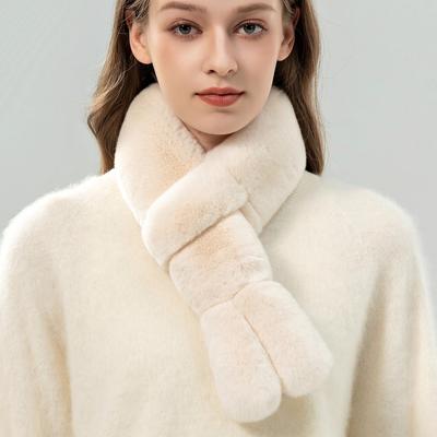Otter Rabbit Fur Straw Scarf Women's Winter Warm Neck Guard Versatile Cute Cute Scarf Thickened Real Wool Neck Cover