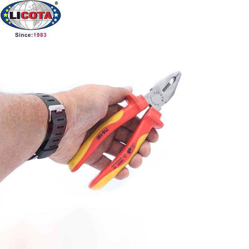 LICOTA PowerReach Insulated Wire Stripper Electrician Pliers, 6-8 Inch (APT-37001) 6 inch