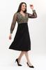 Women's Big Size Dress Medium Size Double Breasted Collar Sleeves Tulle Dress