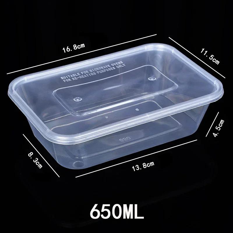 

20 шт. Пластиковые одноразовые контейнеры для еды Прозрачная упаковка на вынос Коробки для фруктового салата, обеда, бенто Хранение на кухне и в холодильнике 20pcs